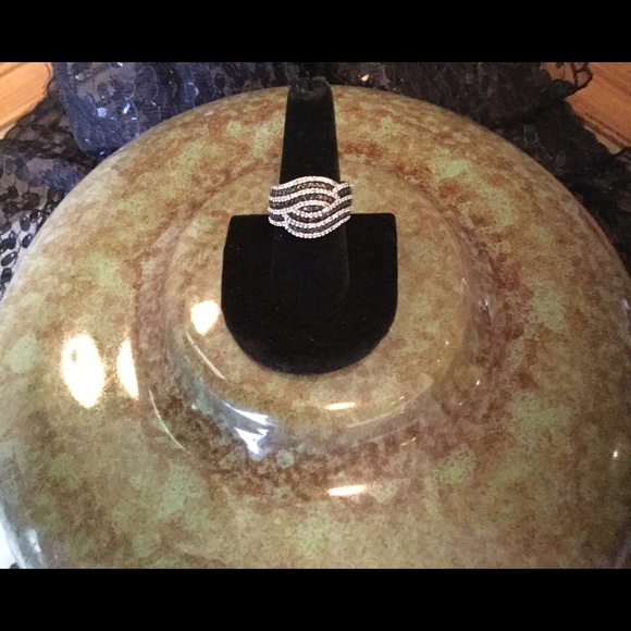 White and Blue Diamond Ring